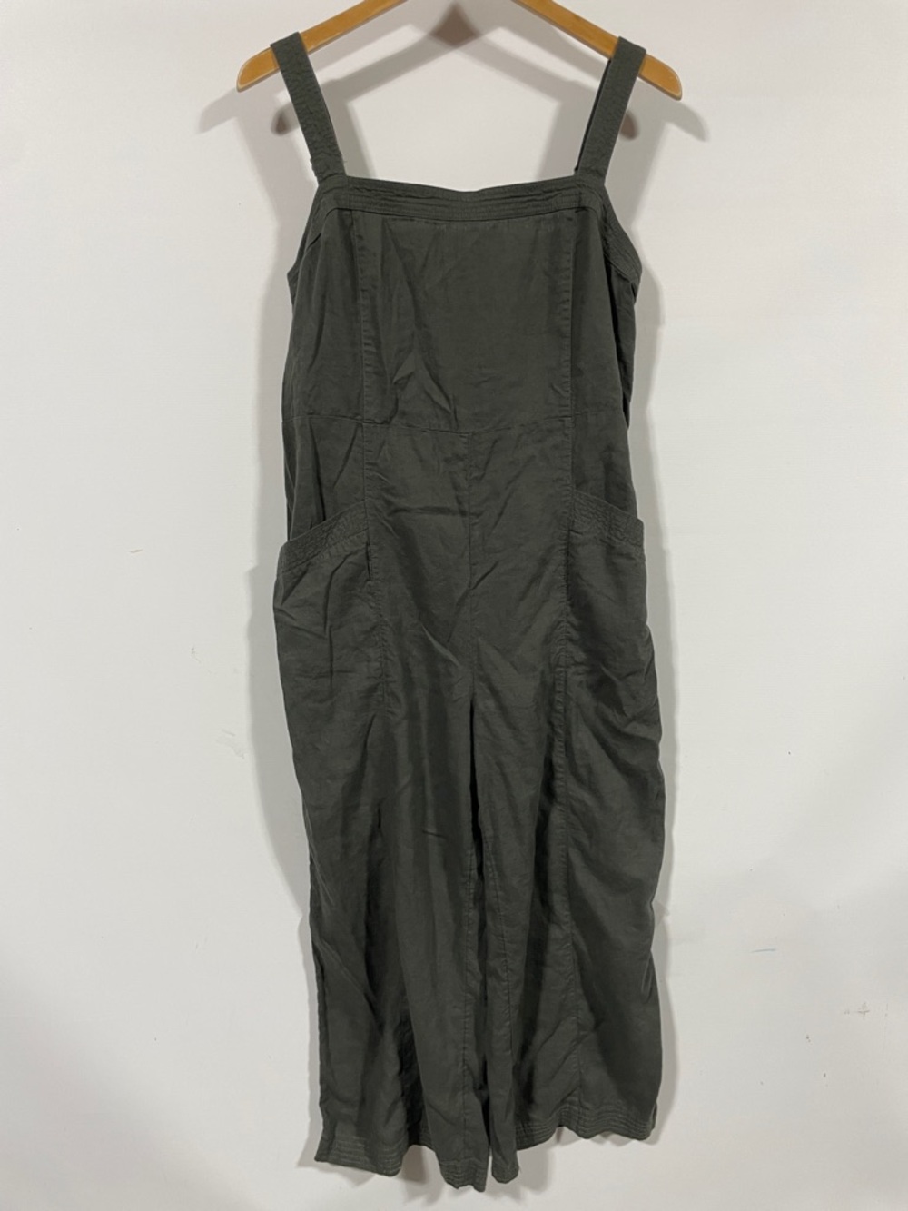 Nicole Miller Sleeveless Wide-Leg Jumpsuit in Olive Green